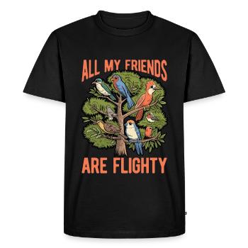 Ornithologie Tous mes amis sont des ornithologues volants - T-shirt Premium bio Homme - noir - Devant - Nico (187cm)