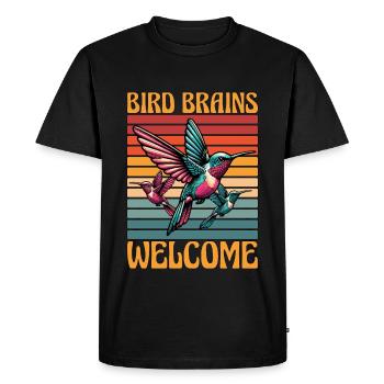 Ornithologie Cerveau d’oiseau Bienvenue Amateur d’observation des oiseaux - T-shirt Premium bio Homme - noir - Devant - Nico (187cm)