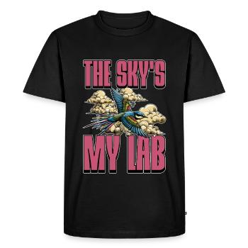 Ornithologie Le ciel est mon labo adore l’observation des oiseaux - T-shirt Premium bio Homme - noir - Devant - Nico (187cm)