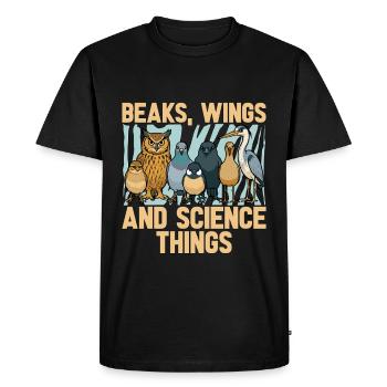 Ornithologie Becs Ailes Et Science Ornithologue - T-shirt Premium bio Homme - noir - Devant - Nico (187cm)