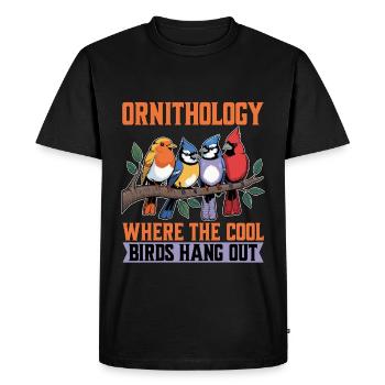 Ornithologie : où les oiseaux cool traînent Observation des oiseaux - T-shirt Premium bio Homme - noir - Devant - Nico (187cm)