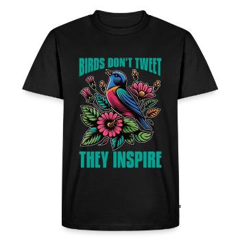 Les oiseaux de l’ornithologie ne tweetent pas, ils inspirent l’observation des oiseaux - T-shirt Premium bio Homme - noir - Devant - Nico (187cm)