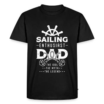 Passionné de voile, papa, l’idole, l’amoureux des bateaux - T-shirt Premium bio Homme - noir - Devant - Nico (187cm)