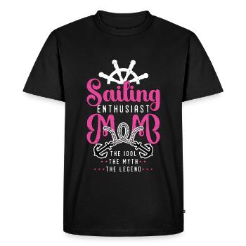 Sailing Enthusiast Mom The Idol Loves Boating - Men's Premium Organic T-Shirt - black - Front - Nico (187cm)