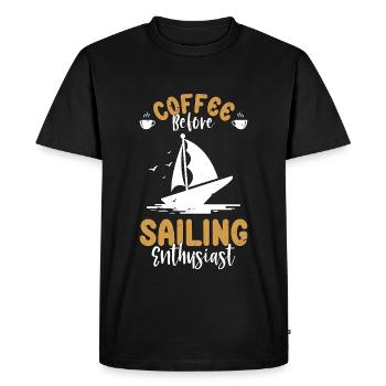 Sailing Coffee Boating Enthusiast Coffee Lover - Men's Premium Organic T-Shirt - black - Front - Nico (187cm)