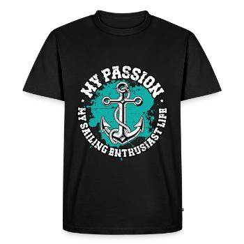 Sailing My Passion My Sailing Ship Boating Lover - Men's Premium Organic T-Shirt - black - Front - Nico (187cm)