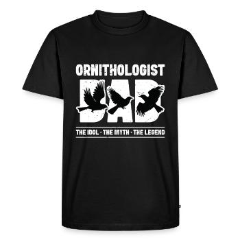 Ornithologue Papa L’idole Le mythe Le zoologiste - T-shirt Premium bio Homme - noir - Devant - Nico (187cm)