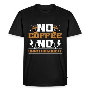 Ornithologue Pas de café Pas de zoologiste Amateur de café - T-shirt Premium bio Homme - noir - Devant - Nico (187cm)