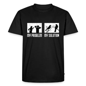 Ornithologue Mon problème Mon pictogramme Papa Maman - T-shirt Premium bio Homme - noir - Devant - Nico (187cm)