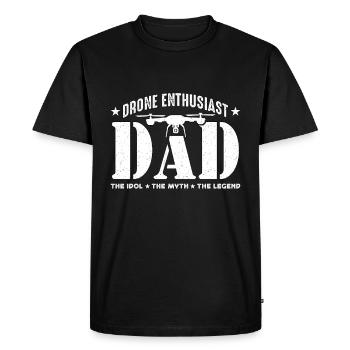 Passionné de drones Papa L’idole Le mythe Pilote de drone - T-shirt Premium bio Homme - noir - Devant - Nico (187cm)