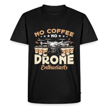 Drone Enthusiast No Coffee Aviation Coffee Lover - Men's Premium Organic T-Shirt - black - Front - Nico (187cm)