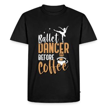 Danseuse de ballet avant l’amateur de café de musique classique - T-shirt Premium bio Homme - noir - Devant - Nico (187cm)