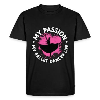Danseuse de ballet Ma passion Mon amateur de musique de ballet - T-shirt Premium bio Homme - noir - Devant - Nico (187cm)