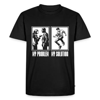 Prof de danse Mon problème Mon pictogramme Papa Maman - T-shirt Premium bio Homme - noir - Devant - Nico (187cm)