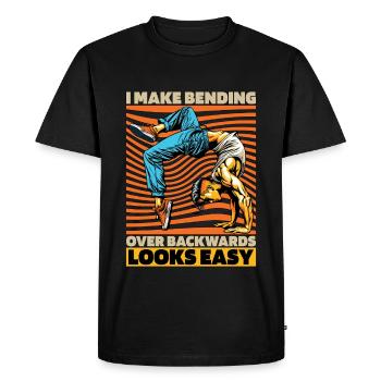 Acro danse que je fais en me penchant sur la danse acrobatique - T-shirt Premium bio Homme - noir - Devant - Nico (187cm)