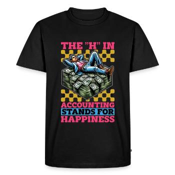 Comptabilité Le H de la comptabilité Stands Tableur - T-shirt Premium bio Homme - noir - Devant - Nico (187cm)