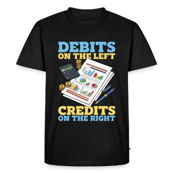 Débits comptables sur la feuille de calcul de gauche Finance - T-shirt Premium bio Homme - noir - Devant - Nico (187cm)