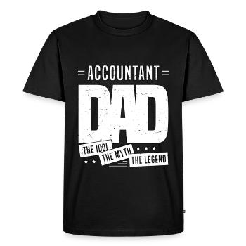 Papa comptable L’idole Le mythe La légende - T-shirt Premium bio Homme - noir - Devant - Nico (187cm)