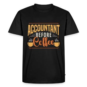 Accountant Before Coffee Bookkeeper Coffee Lover - Men's Premium Organic T-Shirt - black - Front - Nico (187cm)