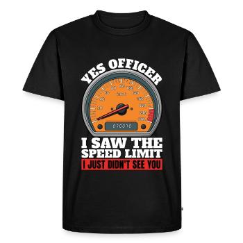 Course automobile Officier J’ai vu l’amateur de voitures de vitesse - T-shirt Premium bio Homme - noir - Devant - Nico (187cm)