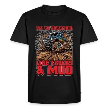 Mud Racing : nous allons ensemble comme des véhicules tout-terrain - T-shirt Premium bio Homme - noir - Devant - Nico (187cm)