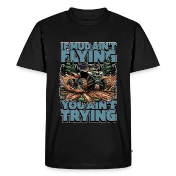 Course de boue Si la boue ne vole pas, tu ne boues pas - T-shirt Premium bio Homme - noir - Devant - Nico (187cm)