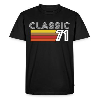 Classic 71 Anniversaire Vintage 1971 - T-shirt Premium bio Homme - noir - Devant - Nico (187cm)