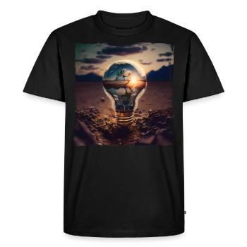 Nature, mountains and landscape in a light bulb - Men's Premium Organic T-Shirt - black - Front - Nico (187cm)