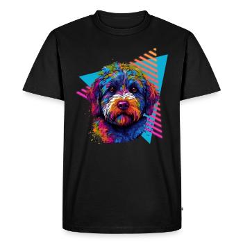 Lagotto Romagnolo 80s style - Men's Premium Organic T-Shirt - black - Front - Nico (187cm)