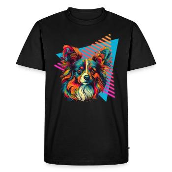 Papillon 80s style - Men's Premium Organic T-Shirt - black - Front - Nico (187cm)