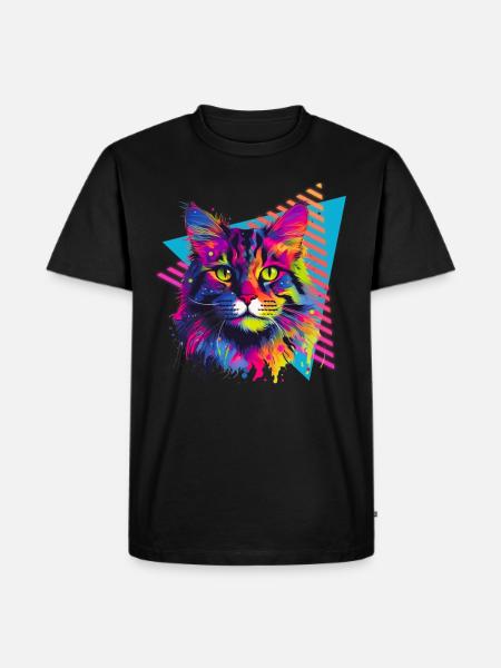 Maine Coon 80s Style - Men's Premium Organic T-Shirt - black