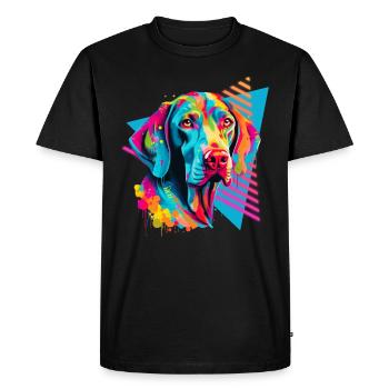 Style Weimaraner des années 80 - T-shirt Premium bio Homme - noir - Devant - Nico (187cm)
