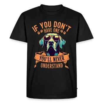 Dogue allemand avec des lunettes de soleil - T-shirt Premium bio Homme - noir - Devant - Nico (187cm)