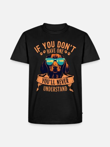 Gravhund med solbriller - Herre Premium økologisk T-shirt - sort