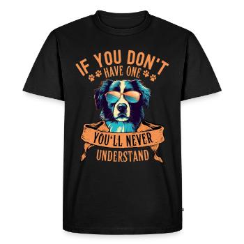 Border Collie avec lunettes de soleil - T-shirt Premium bio Homme - noir - Devant - Nico (187cm)