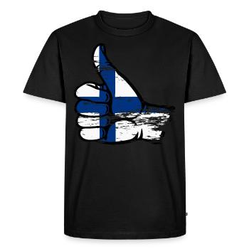 Finlande Drapeau Tout Effacer l’icône utilisée - T-shirt Premium bio Homme - noir - Devant - Nico (187cm)