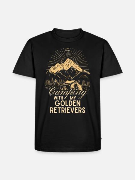 Golden Retrievers Camping - T-shirt Premium bio Homme - noir