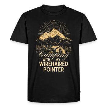 German Wirehaired Camping Wirehaired Pointer - Men's Premium Organic T-Shirt - black - Front - Nico (187cm)