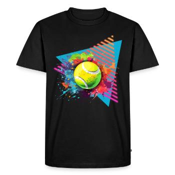 Tennis Ball Tennis Paint Splash Color Splash - Men's Premium Organic T-Shirt - black - Front - Nico (187cm)