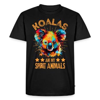Colorful koala - Men's Premium Organic T-Shirt - black - Front - Nico (187cm)