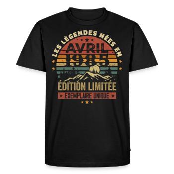 Les Légendes Sont Nées En Avril 1985 Cadeau 1985 - T-shirt Premium bio Homme - noir - Devant - Nico (187cm)