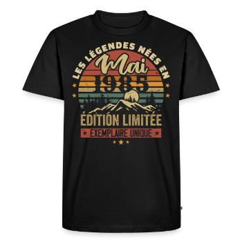 Les légendes Nées en Mai 1985 Cadeau 1985 Vintage - T-shirt Premium bio Homme - noir - Devant - Nico (187cm)