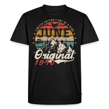 June 1940 Anniversary June 1940 Gift June 1940 - Men's Premium Organic T-Shirt - black - Front - Nico (187cm)