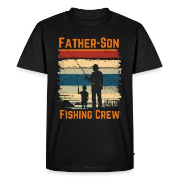 Père et fils Pêche Pêche - T-shirt Premium bio Homme - noir - Devant - Nico (187cm)