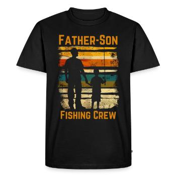 Père et fils Pêche Pêche - T-shirt Premium bio Homme - noir - Devant - Nico (187cm)