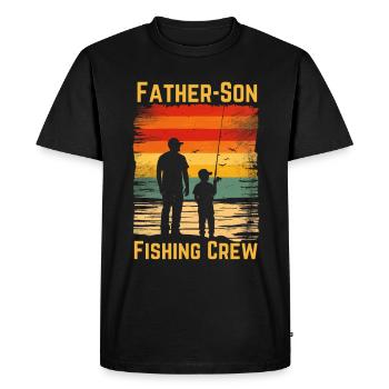 Père et fils Pêche Pêche - T-shirt Premium bio Homme - noir - Devant - Nico (187cm)