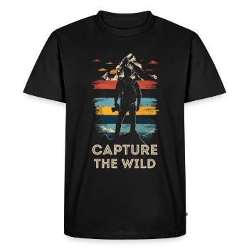 Photographie, Photographie de nature, Photographie animalière - T-shirt Premium bio Homme - noir - Devant - Nico (187cm)