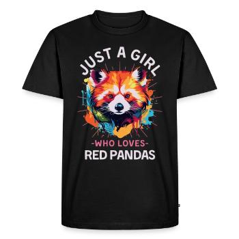 Colorful Red Panda Funny Saying for Women - Men's Premium Organic T-Shirt - black - Front - Nico (187cm)