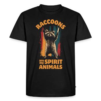 Vilain raton laveur avec couteau - T-shirt Premium bio Homme - noir - Devant - Nico (187cm)