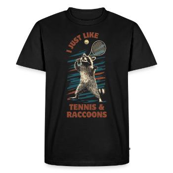 raton laveur tennis dicton drôle - T-shirt Premium bio Homme - noir - Devant - Nico (187cm)